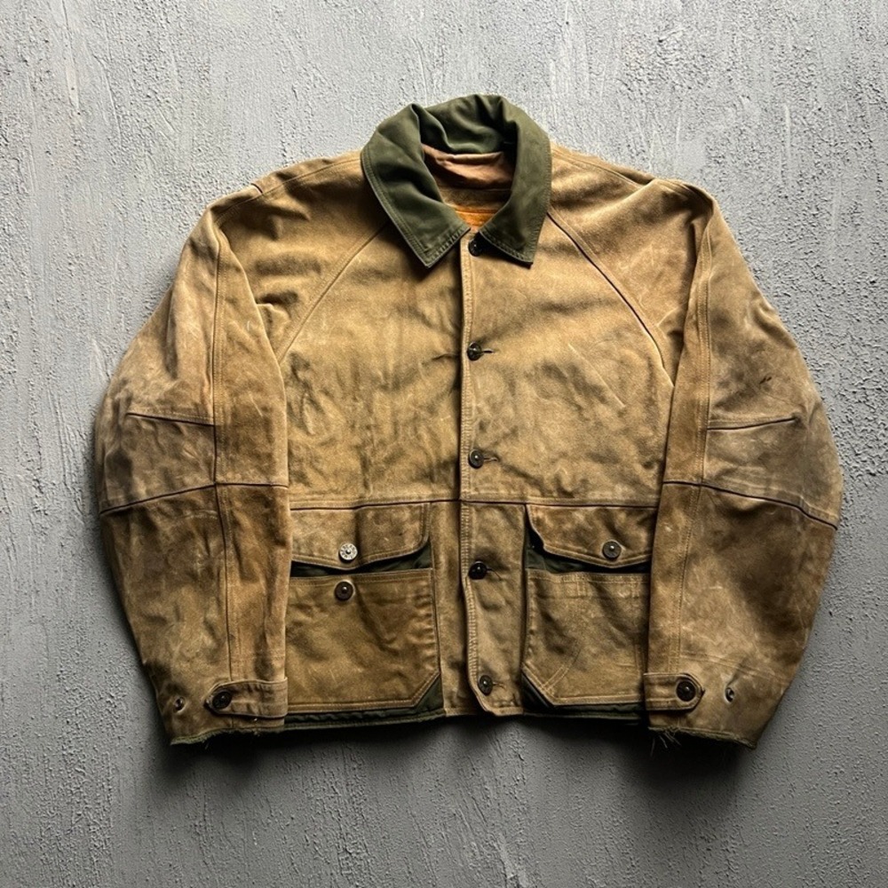 Vintage Timberland Suede Jacket Large Beige 1990s Leather